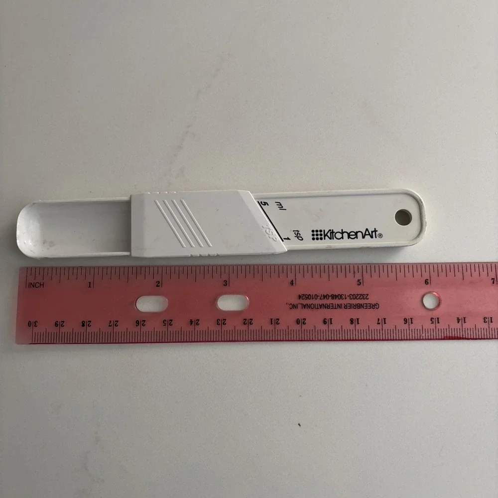 KitchenArt Adjust A Measure Teaspoon White Adjustable Measuring Spoon USA